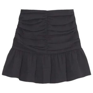 Ganni Black Ruched Mini Skirt size 34